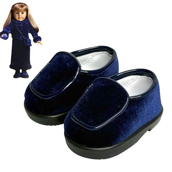 American Girl Blue Suede Shoes Twilight Outfit Accessories Velvet Faux Leather - Picture 6 of 7